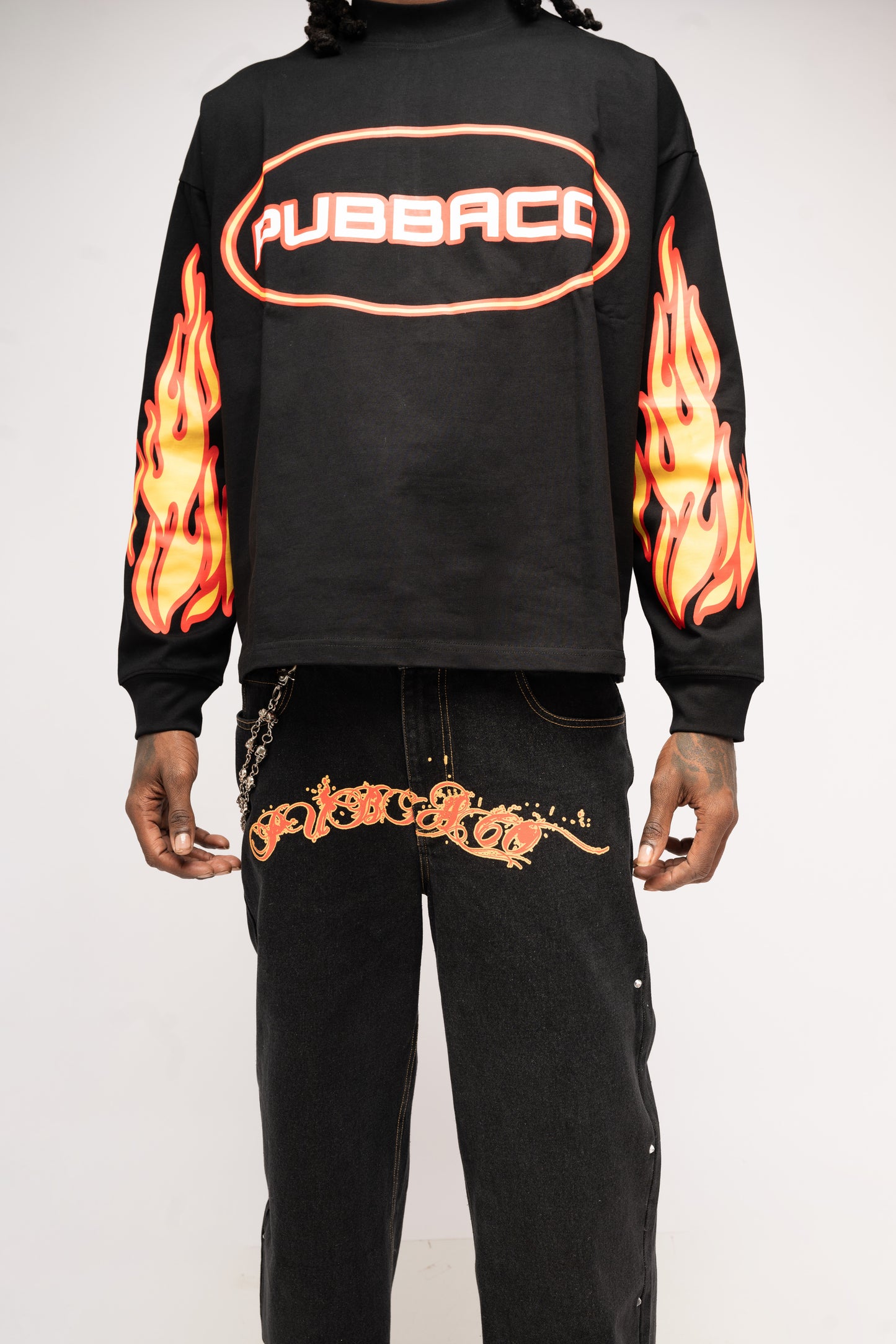 PUBBACO “FLAMES OF FIRE” SHIRT BLACK