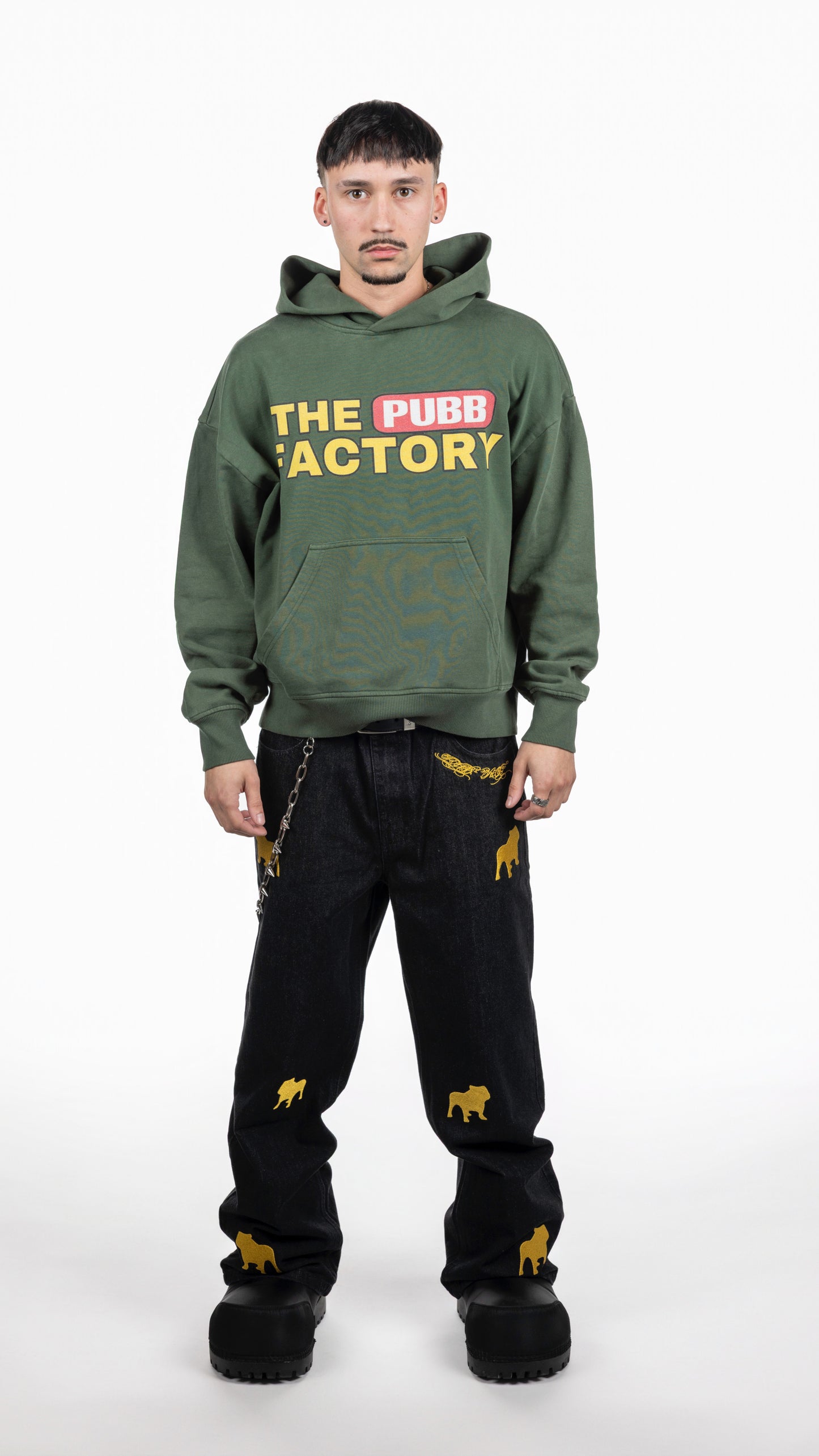 THE “PUBB” FACTORY HOODIE ASH GREEN