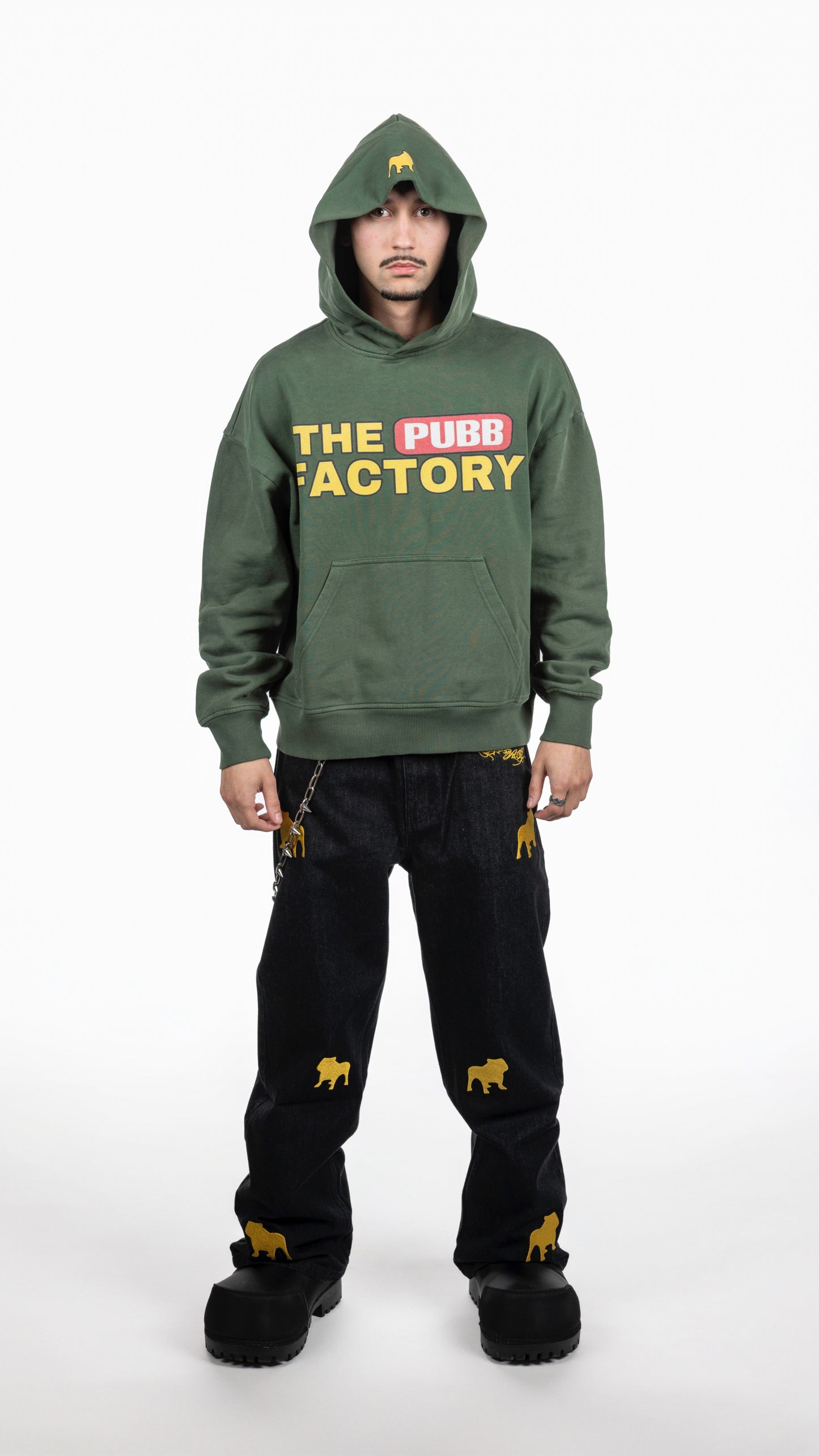 THE “PUBB” FACTORY HOODIE ASH GREEN