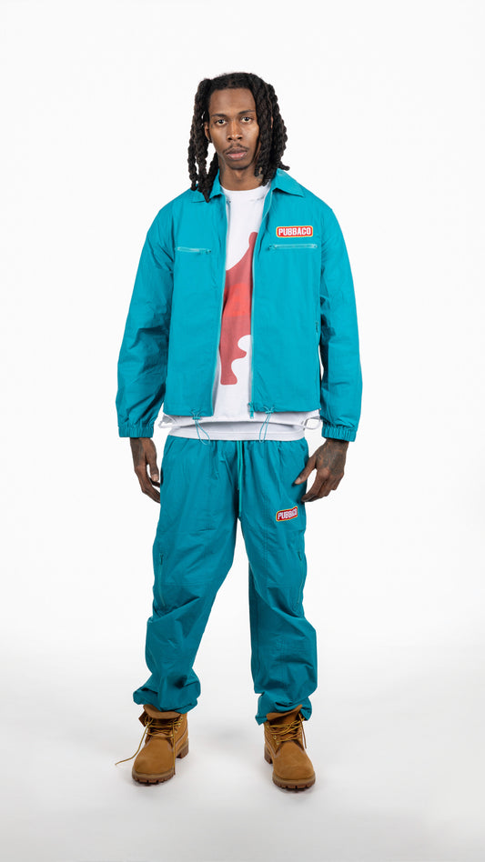 PUBBACO SUIT SET. TEAL/RED