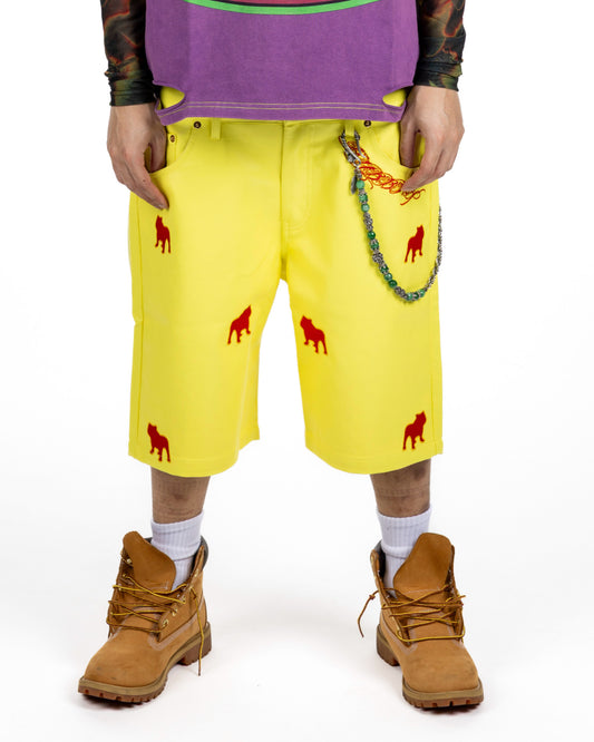 PUBBACO “LEMON LUXE LEATHERS” SHORTS