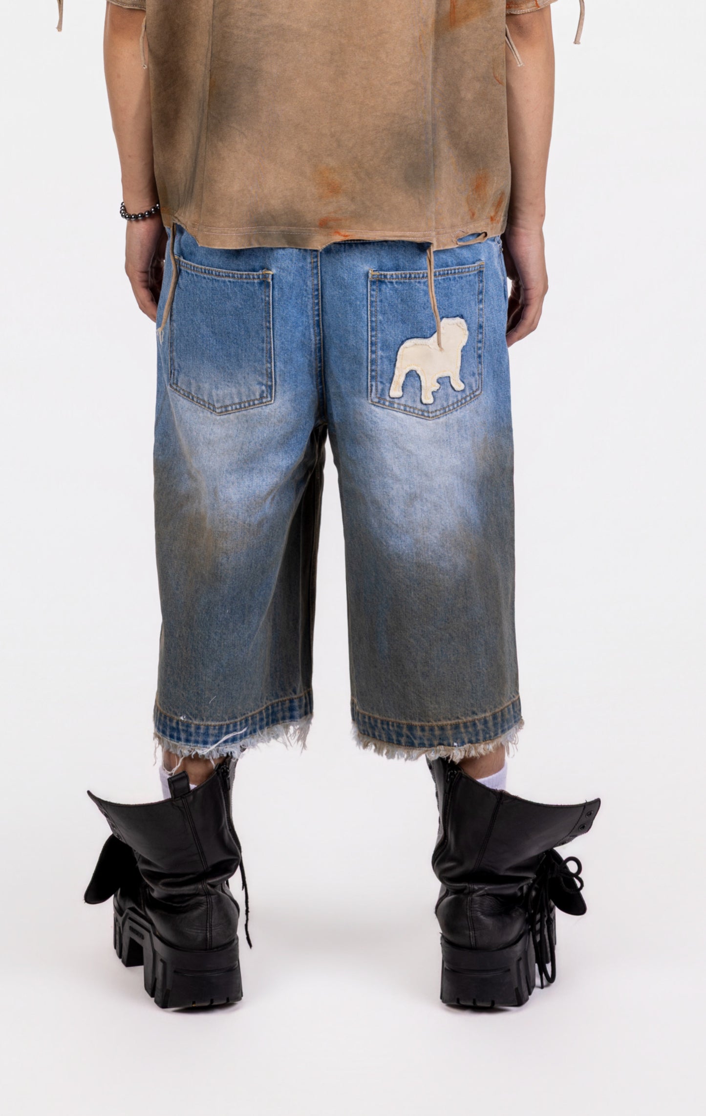 PUBBACO “ FADE TO DARK” DENIM SHORTS