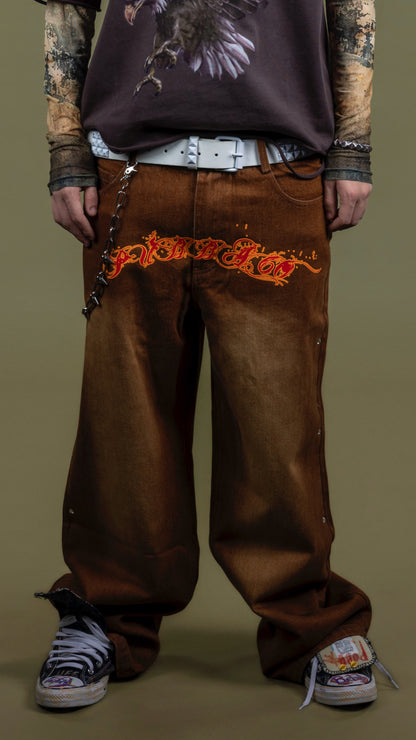 PUBB ROCKOUT DENIMS BAGGY BROWN