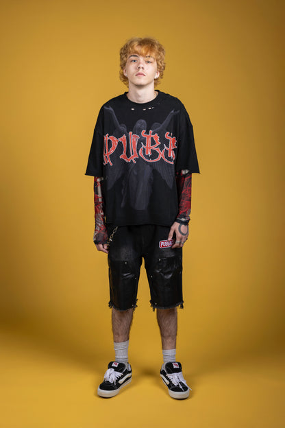 PUBB “HANDS OF ANGELS” SHIRT BLACK/RED WITH SLEEVES